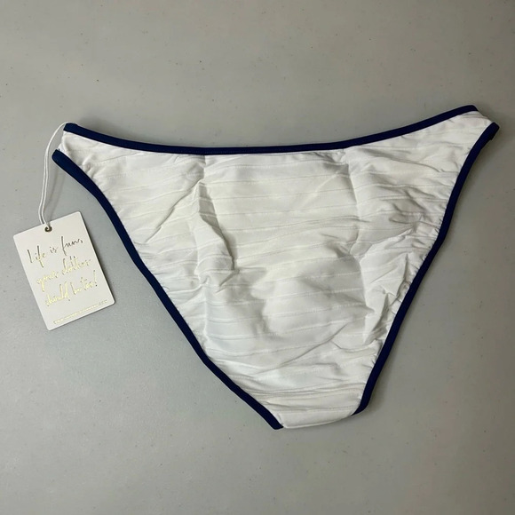 Show Me Your MuMu Monterey Bikini Bottoms Navy White Contrast Trim XL NWT - Picture 4 of 4